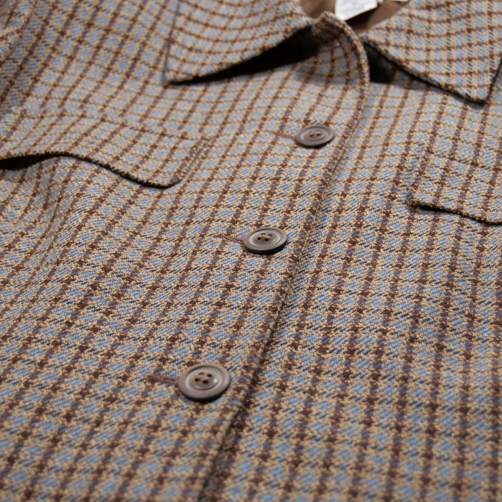 Casual Corner Womens Plaid Blazer Skirt Suit Set Size 14 Brown Blue Wool Blend - Picture 10 of 16